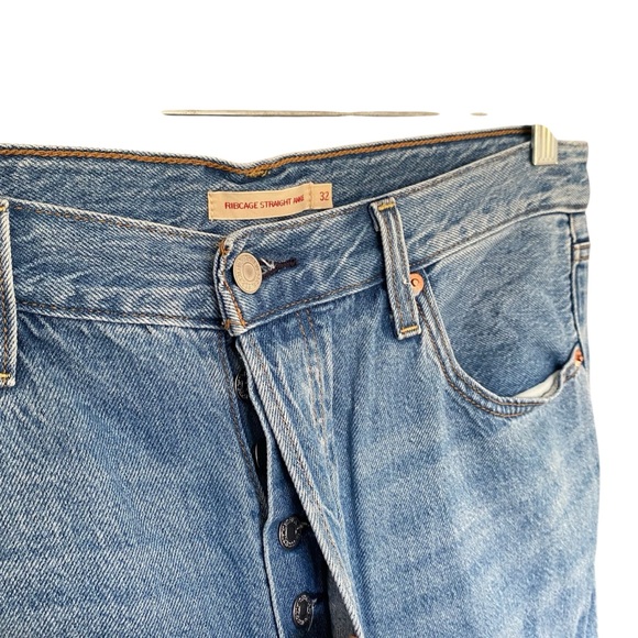 Levi’s Ribcage Straight Ankle Button Fly High Rise Light Wash Jeans Womens 32 - Picture 2 of 6